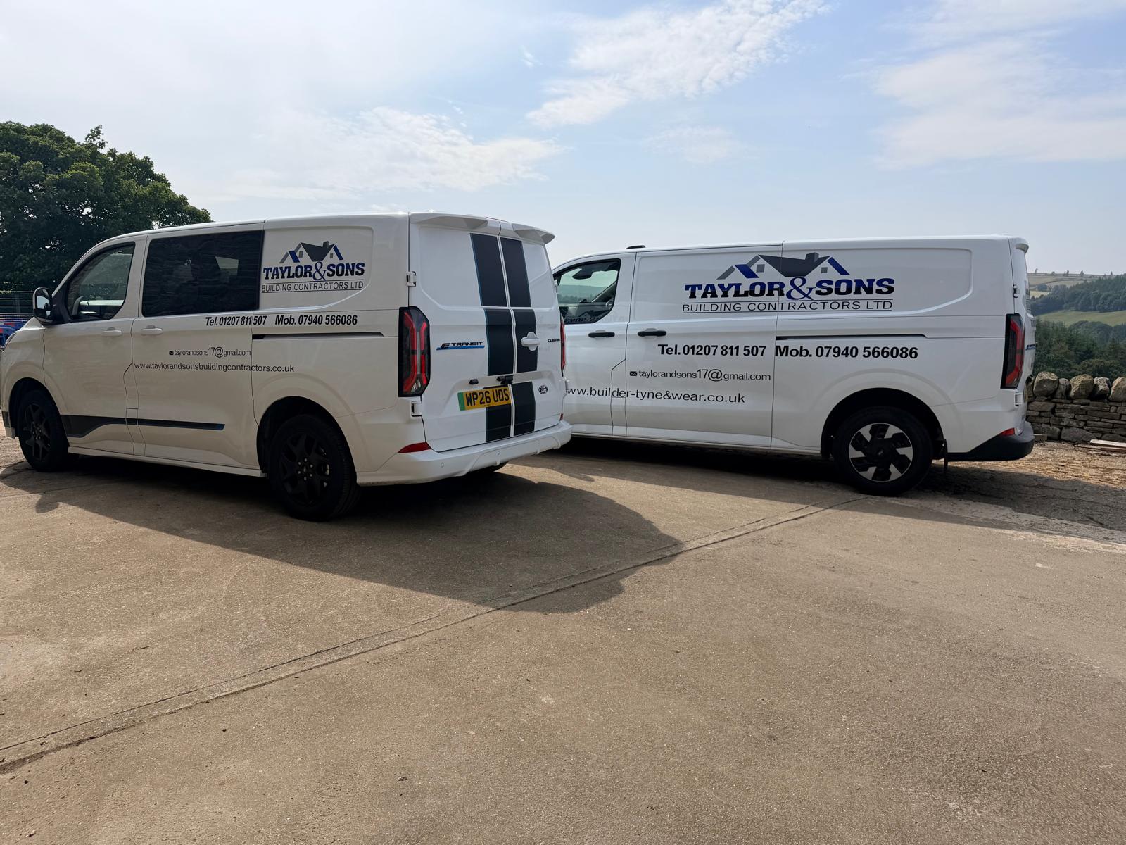 New signs on the vans — view 2