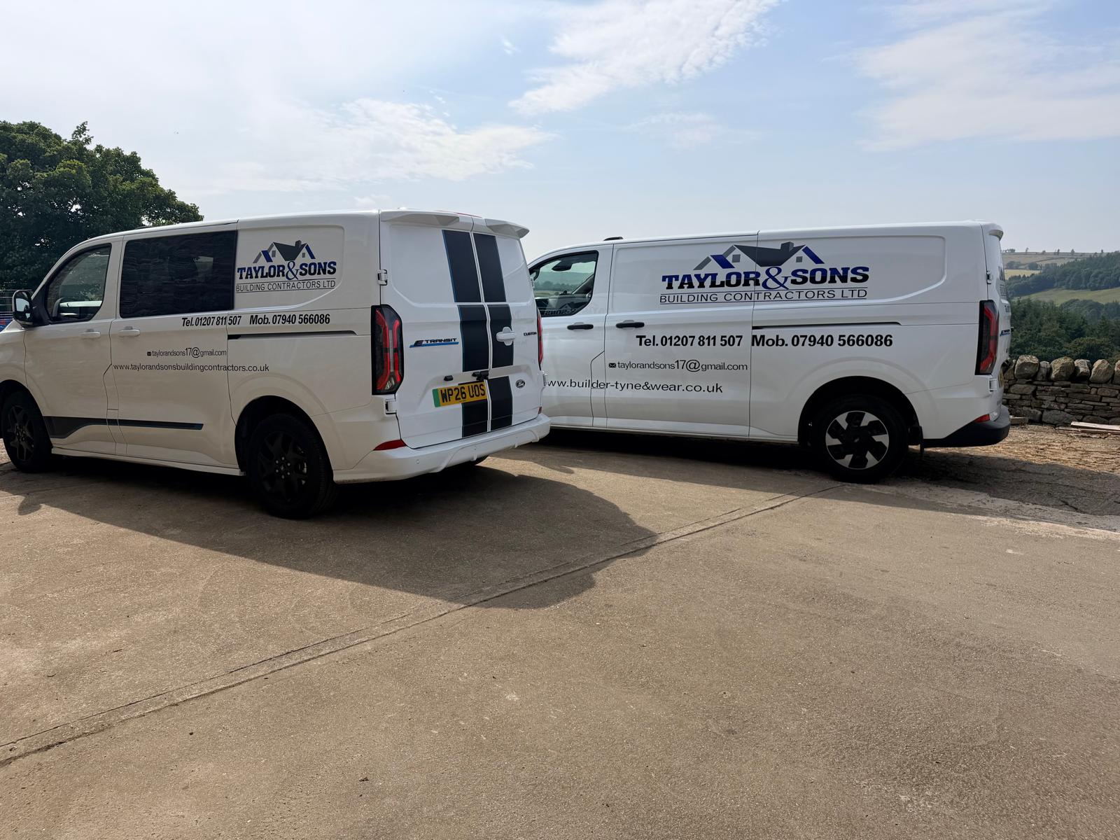 New signs on the vans — view 3