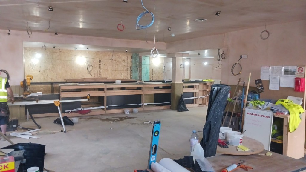 Update 17 September — bar carcass framing and joinery cutting on site