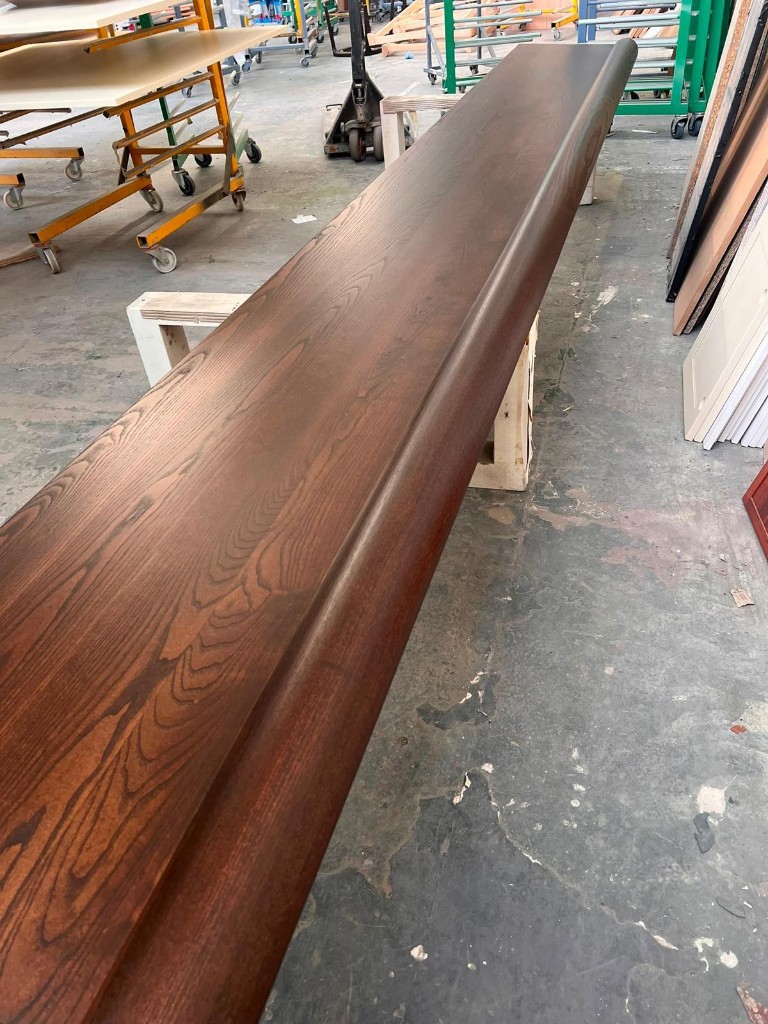Update 17 September — finished bar top on trestles ready for install